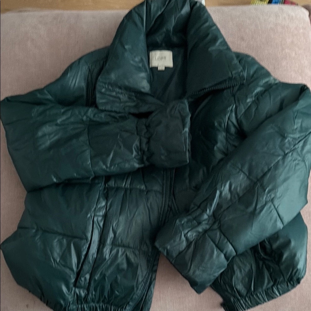 LOFT Deep Green Quilted Jacket
